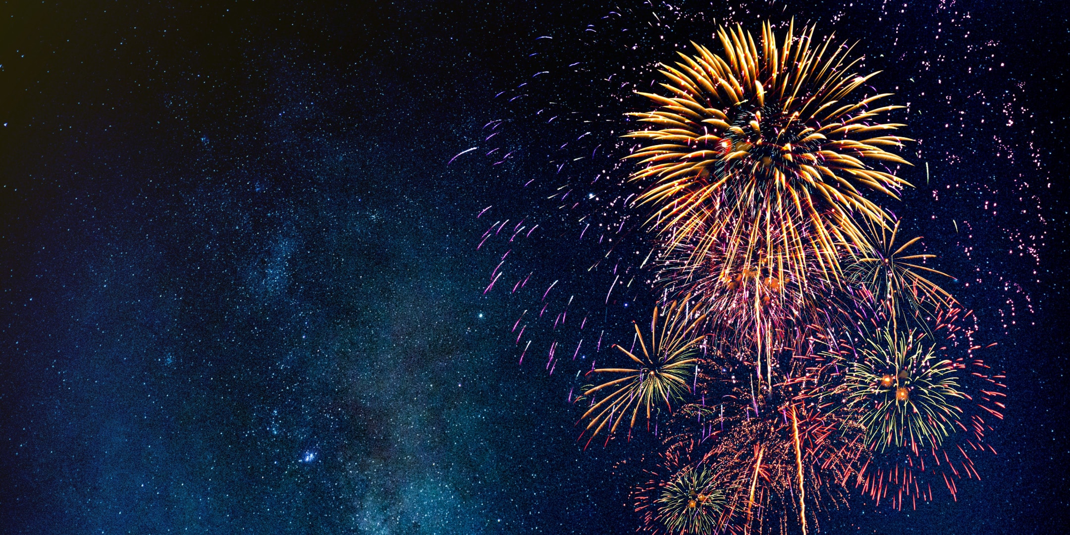 Fireworks over a night's sky